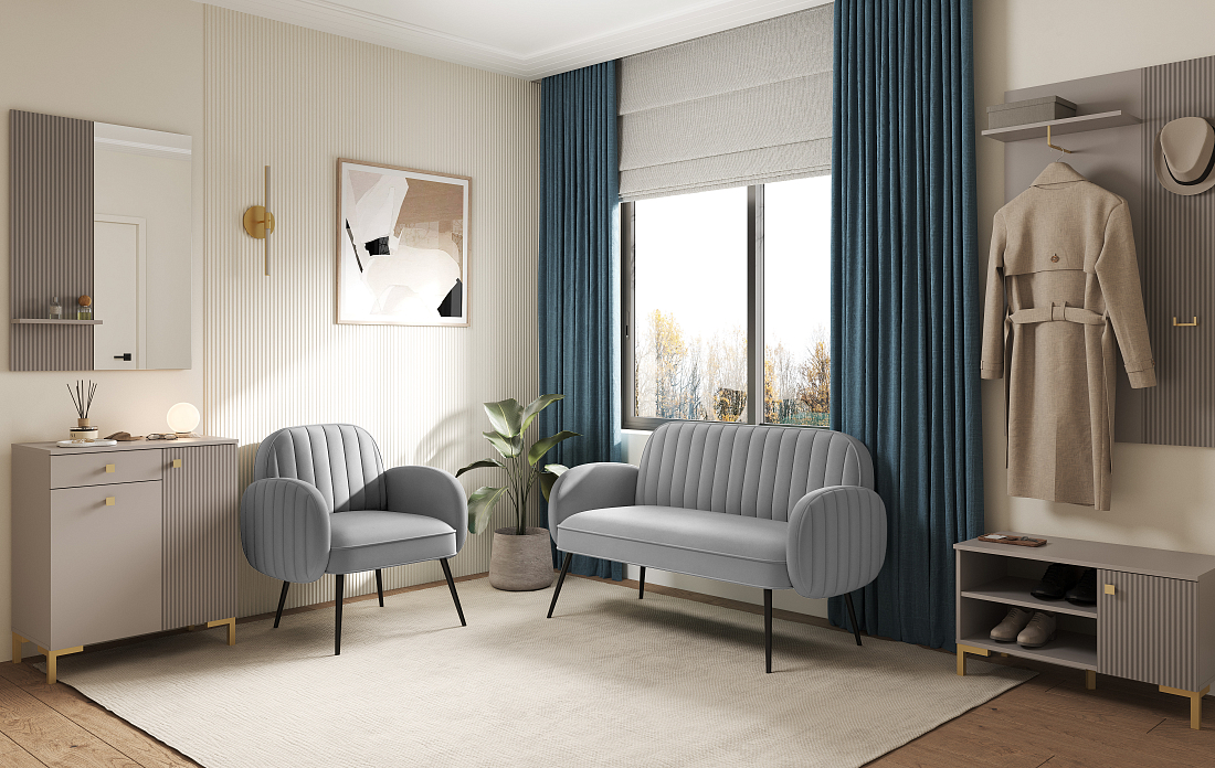 Флеминг Ф / Кресло велюр fresh сильвер